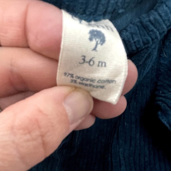 Kate Quinn Teal Corduroy Jumpsuit with Matching Bandana 3-6 Months NWT - Picture 4 of 8